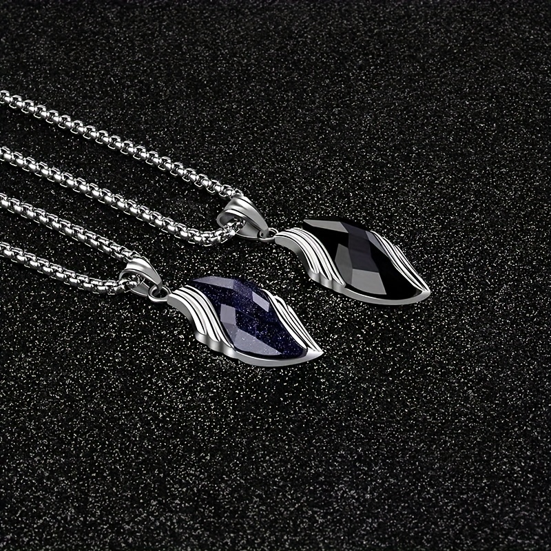 Sandstone Titanium Steel Men's Necklace Stainless Steel Pendant